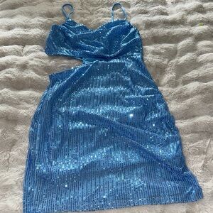 Sparkling Blue Sequin Dress